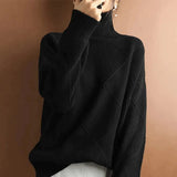 Women's Checkered Round-Neck Sweater | Soft Polyester