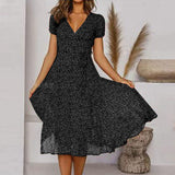 A-Line Dress with a V-Neck and Flowing Skirt | Perfect for Fall