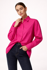 Women's Oversized Long Sleeve Straight Cut Blouse