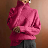 Women's Checkered Round-Neck Sweater | Soft Polyester