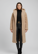 Women’s Long Teddy Coat Hooded Faux Fur Winter Coat