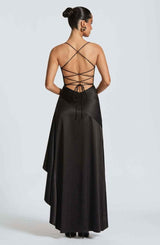 Maxikleid mit Rüschenabschluss - Cecile LavelleDunkelrot