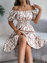Floral Dress with Square Neckline, Ruffles, and High Waist | Perfect for Fall