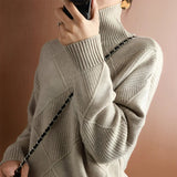 Women's Checkered Round-Neck Sweater | Soft Polyester