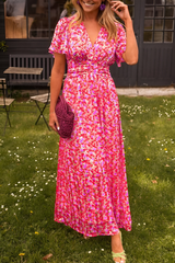 Elegant V-Neck Maxi Dress with Feminine Fit