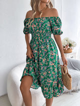 Floral Dress with Square Neckline, Ruffles, and High Waist | Perfect for Fall