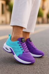 Women's purple breathable mesh sports shoes