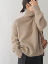 Chic and cozy linen turtleneck sweater for winter