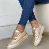 Women's Orthopedic Platform Sneakers | Gold Chain Detail