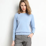Cashmere sweater with classic neckline