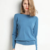 Cashmere sweater with classic neckline