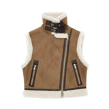 Asymmetric cardigan with zipper for women
